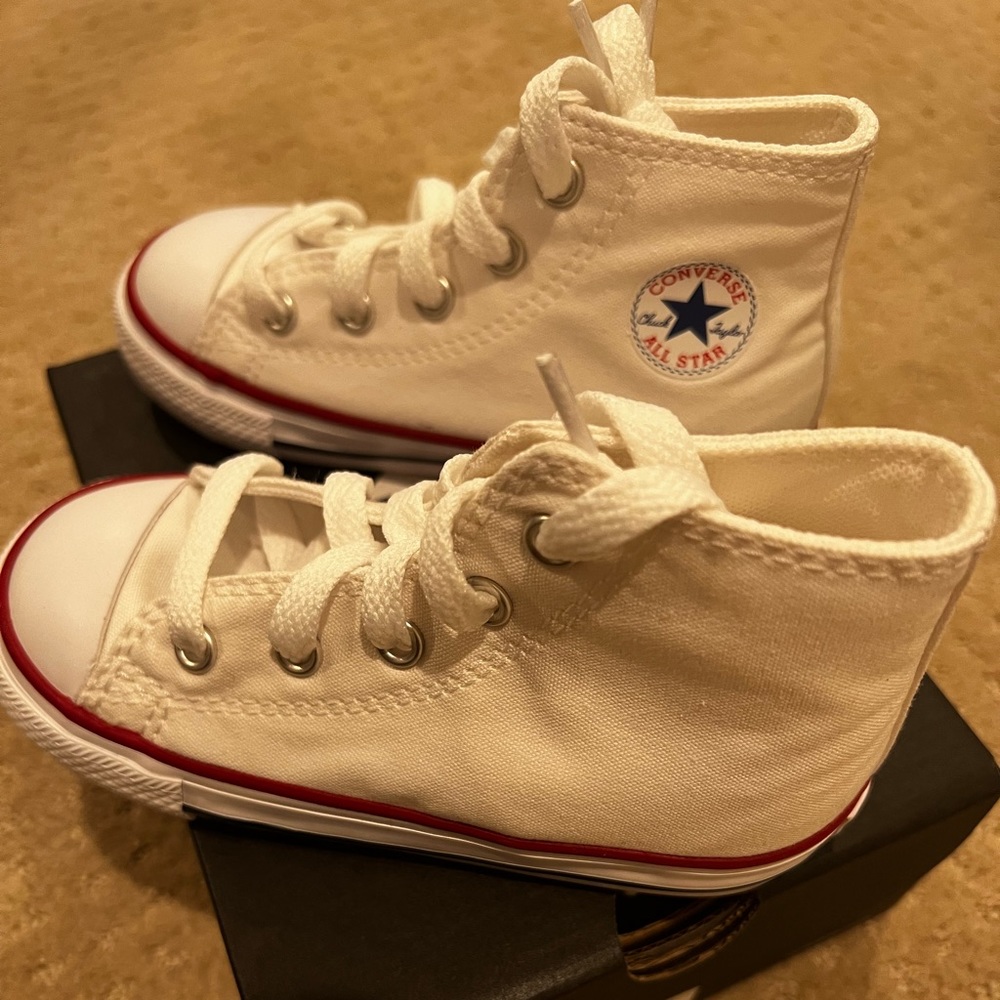 Converse high tops white toddler shoes